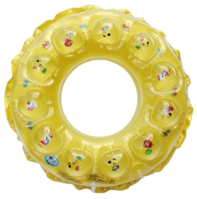 优质60cm 小孩游泳圈 水晶游泳圈 黄色游泳圈