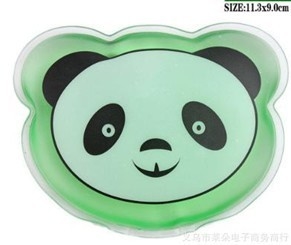 优质PVC冷热袋  暖手宝 自动发热袋 批发订做暖手袋 （绿色熊猫）